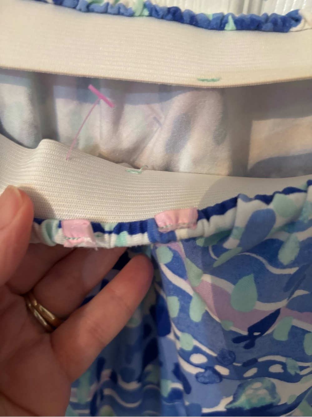 Lilly Pulitzer Mika Strapless Blue Patterned Maxi Dress with Shell detail - Picture 6 of 9